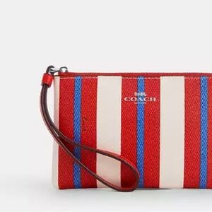 Coach red white and blue wristlet